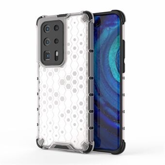 Honeycomb-mønster Støtsikker TPU + PC Hybrid-deksel for Huawei P40 Pro Plus - Hvit