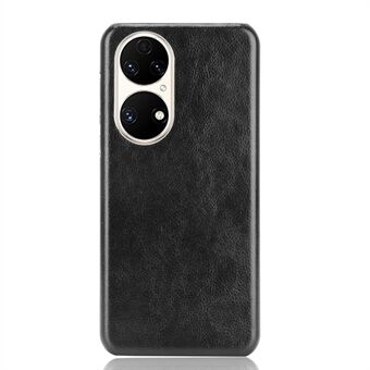 For Huawei P50 Pro Litchi Texture Scratch PU-skinnbelagt telefondeksel Hard PC-bakdeksel