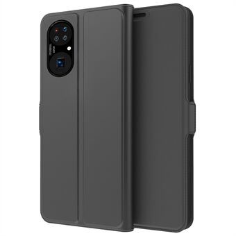 For Huawei P50 Pro 4G PU Stand kortsporetui Full Body Flip Dobbel magnetisk lås Støtsikkert deksel