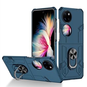 For Huawei P50 Pocket PC+TPU Telefonveske Roterende Ring Støtstativ Støtsikkert anti-fall deksel