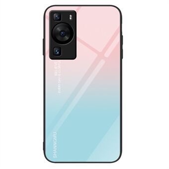 For Huawei P60 Anti Scratch Herdet Glass Bakdeksel PC+TPU Mønster Utskrift Telefonveske