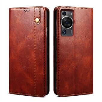 For Huawei P60 Pro / P60 telefonveske Waxy Crazy Horse Texture Stand Lommebok Skinn Mobiltelefondeksel