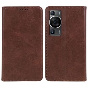 For Huawei P60 / P60 Pro Calf Texture PU-skinnveske Business Style Stand Telefondeksel