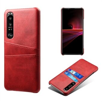 KSQ godt beskyttet PU-skinnbelagt hardt PC-deksel med to kortspor Design for Sony Xperia 1 III 5G