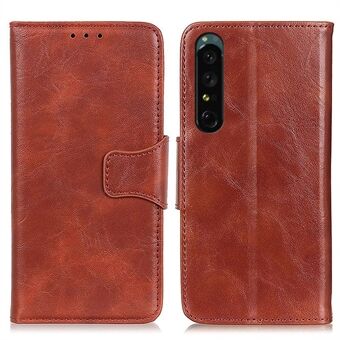 For Sony Xperia 1 IV Split Leather Protective Phone Case Crazy Horse Texture Justerbart Stand Lommebok Smartphone Shell