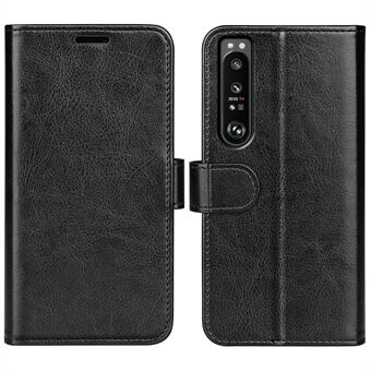 For Sony Xperia 1 IV Stilig Crazy Horse Texture Folio Phone Covering Shell Flip PU Lær Stand Telefonveske