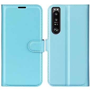 Smarttelefondeksel i PU lær for Sony Xperia 1 IV, lommebok Anti- Scratch Litchi Texture Stand Funksjon Støvtett etui