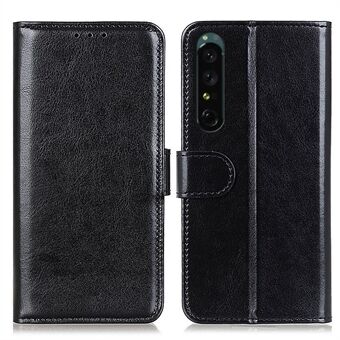 For Sony Xperia 1 IV Leather Protective Cover Crazy Horse Texture Lommebok Funksjon Horisontal Stand Flip Case