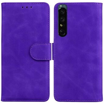 For Sony Xperia 1 IV Ensfarget sammenleggbart Stand PU-skinn + TPU støtsikkert telefondeksel Lommebokdeksel