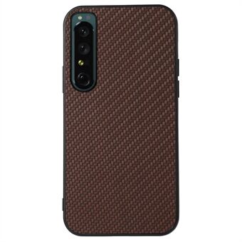 For Sony Xperia 1 IV Scratch, fallsikkert PU-skinnbelagt PC + TPU-deksel Carbon Fiber Texture Telefondeksel