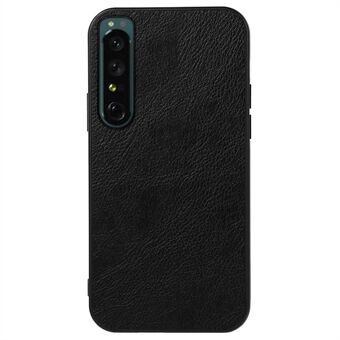 Litchi Texture Slim Case for Sony Xperia 1 IV Støtsikkert telefondeksel PU-skinnbelegg Hybrid PC + TPU-skall