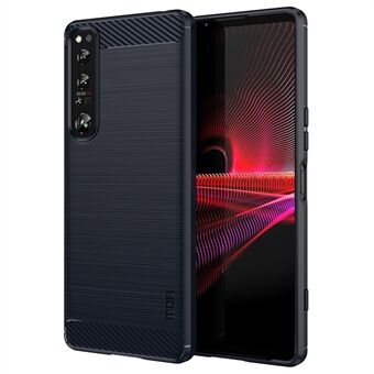 MOFI JK TPU Series-1 for Sony Xperia 1 IV 5G Anti- Scratch Carbon Fiber Texture Case Børstet overflate Myk TPU bakdeksel