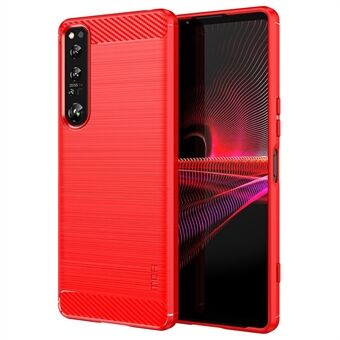 MOFI JK TPU Series-1 for Sony Xperia 1 IV 5G Anti- Scratch Carbon Fiber Texture Case Børstet overflate Myk TPU bakdeksel