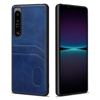 Style-C for Sony Xperia 1 IV 5G PU-skinnbelagt myk TPU-telefon bakdeksel Kortholder Design Drop-sikker veske