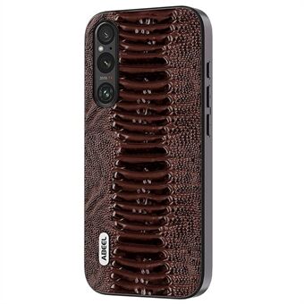 ABEEL For Sony Xperia 1 IV 5G Anti-drop Crocodile Texture PC+TPU telefondeksel Ekte kuskinnbelagt deksel