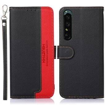 KHAZNEH For Sony Xperia 1 V Stand Lommebok telefonveske RFID-blokkerende PU-skinn Litchi Texture smarttelefondeksel