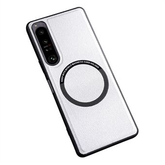 For Sony Xperia 1 V Magnetic Slim Case PU Lær PC TPU telefondeksel Kompatibel med MagSafe