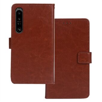 IDEWEI For Sony Xperia 1 V PU- Stand Crazy Horse Texture Lommebokdeksel Telefonskall