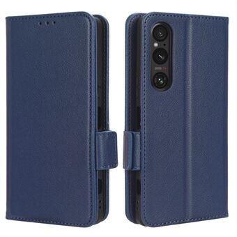 Telefonveske til Sony Xperia 1 V Anti-drop Litchi Texture Stand PU Lær lommebokdeksel