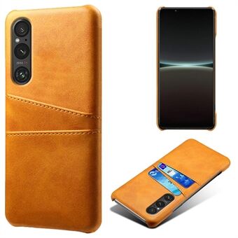 Telefonveske med to kortspor for Sony Xperia 1 V, anti- Scratch PU-skinnbelagt PC-deksel