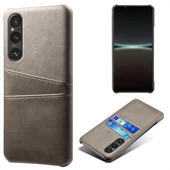 Telefonveske med to kortspor for Sony Xperia 1 V, anti- Scratch PU-skinnbelagt PC-deksel