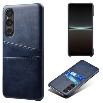 Telefonveske med to kortspor for Sony Xperia 1 V, anti- Scratch PU-skinnbelagt PC-deksel