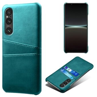 Telefonveske med to kortspor for Sony Xperia 1 V, anti- Scratch PU-skinnbelagt PC-deksel