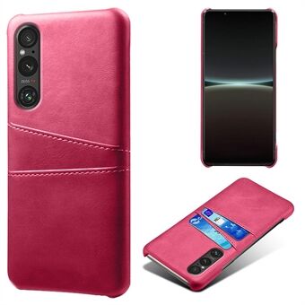 Telefonveske med to kortspor for Sony Xperia 1 V, anti- Scratch PU-skinnbelagt PC-deksel