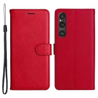 KT Leather Series-2 For Sony Xperia 1 V Støtsikkert PU-skinnskall ensfarget Stand Telefonveske Lommebok