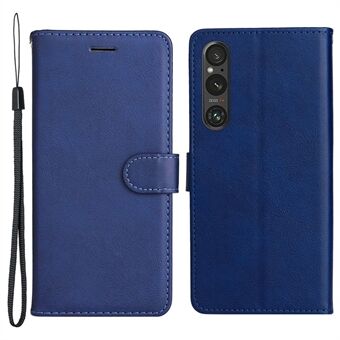 KT Leather Series-2 For Sony Xperia 1 V Støtsikkert PU-skinnskall ensfarget Stand Telefonveske Lommebok