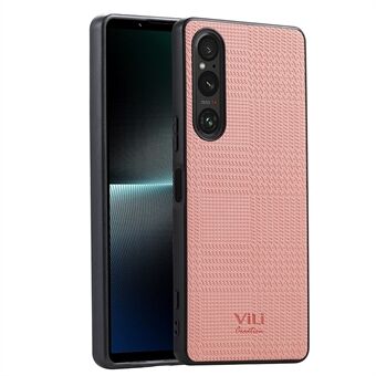 VILI TH Series telefonveske for Sony Xperia 1 V, PC+TPU telefonbakdeksel i PU-lærbelagt utførelse.