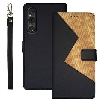 IDEWEI For Sony Xperia 1 V Etui PU Lær Stativ Kortspor Mobiltelefon Deksel Skall.