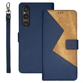 IDEWEI For Sony Xperia 1 V Etui PU-lærer Stativ Kortplasser Mobiltelefon Deksel Skall