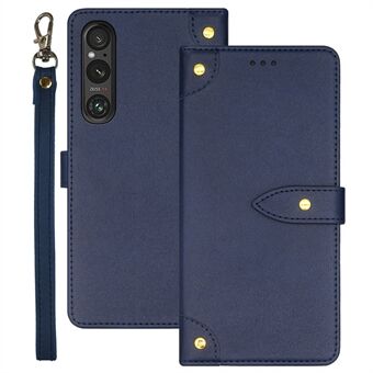 IDEWEI For Sony Xperia 1 V-etui med kortlomme, beskyttende telefondeksel med stativ.