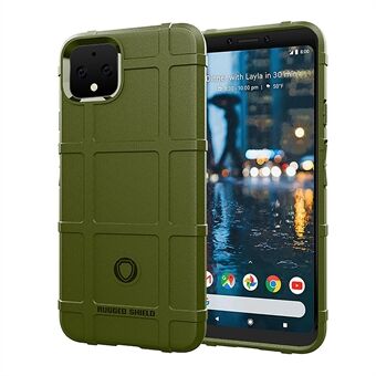 Støtsikker, robust firkantet rutenettstrukturert TPU-telefonveske, beskyttende telefondeksel for Google Pixel 4 XL.