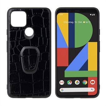 PC+TPU+PU-lær med finger ring holder deksel for Google Pixel 5