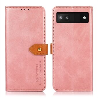 KHAZNEH Magnetisk Gullklips PU-lær + TPU-etui Lommebokstativ Beskyttelsesdeksel for Google Pixel 6a