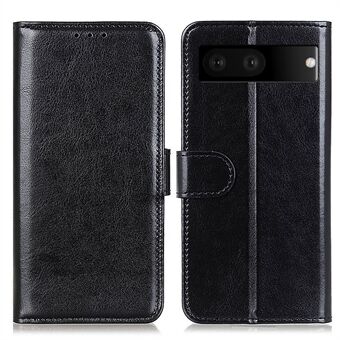 For Google Pixel 7 Crazy Horse tekstur PU-lær magnetisk flip-cover med støttefunksjon, beskyttende mobiltelefon-lommebok-etui.