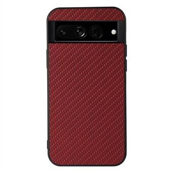 For Google Pixel 7 Pro støtsikker karbonfiber PU-lærbelagt hybrid mobiltelefon-deksel