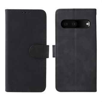 For Google Pixel 7 Pro Telefonveske i skinnimitasjon med skin-touch følelse + TPU stativ lommebok-telefondeksel.