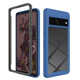 For Google Pixel 7 Pro mobildeksel, ripebestandig gjennomsiktig deksel med PC+akryl bakside og TPU-rammer.