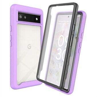 For Google Pixel 6a 3-i-1 Anti-drop mobildeksel Hard PC + mykt TPU hybrid bakdeksel med PET skjermbeskytter.