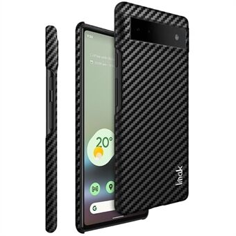 IMAK Ruiyi-serien karbonfiber-teksturdeksel for Google Pixel 6a, PC-belagt PU-skinn-antislipp-telefondeksel