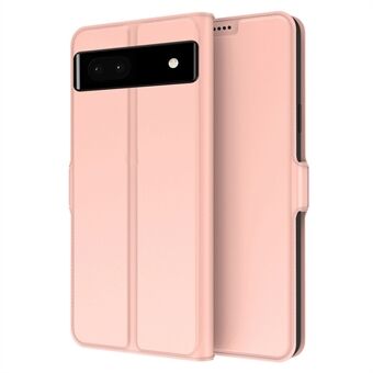 For Google Pixel 6a Magnetisk Lukking Folio Flip Telefonveske Støtte TPU + PU Lær Anti-riPhone Deksel