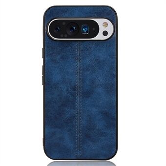 For Google Pixel 9 Pro XL-etui i skinn + TPU + PC-telefondekning med sømmer.