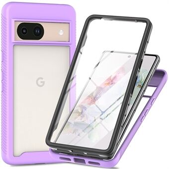 For Google Pixel 8a Deksel PC+TPU Gjennomsiktig Telefonomslag med PET-skjermbeskyttelse for Allsidig Beskyttelse.