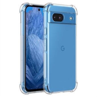 For Google Pixel 8a gjennomsiktig deksel med fire hjørner, luftputebeskyttelse laget av TPU-materiale for telefonen.