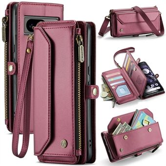 CASEME C36-serien for Google Pixel 8 Crossbody-etui PU-skinn Telefondeksel Lommebok RFID-blokkeringssikring