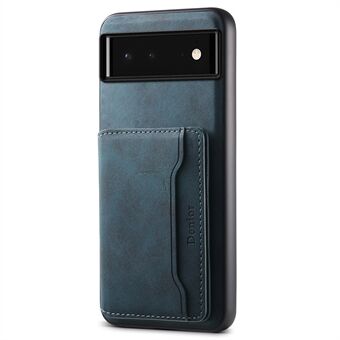 DENIOR D13 for Google Pixel 6-etui i lær+PC+TPU-telefondeksel, avtagbar lommebok og støtteben.