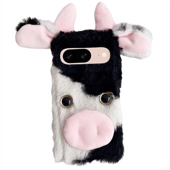 For Google Pixel 9 Fluffy Cows Ear Cover Støtsikker TPU-telefonveske.